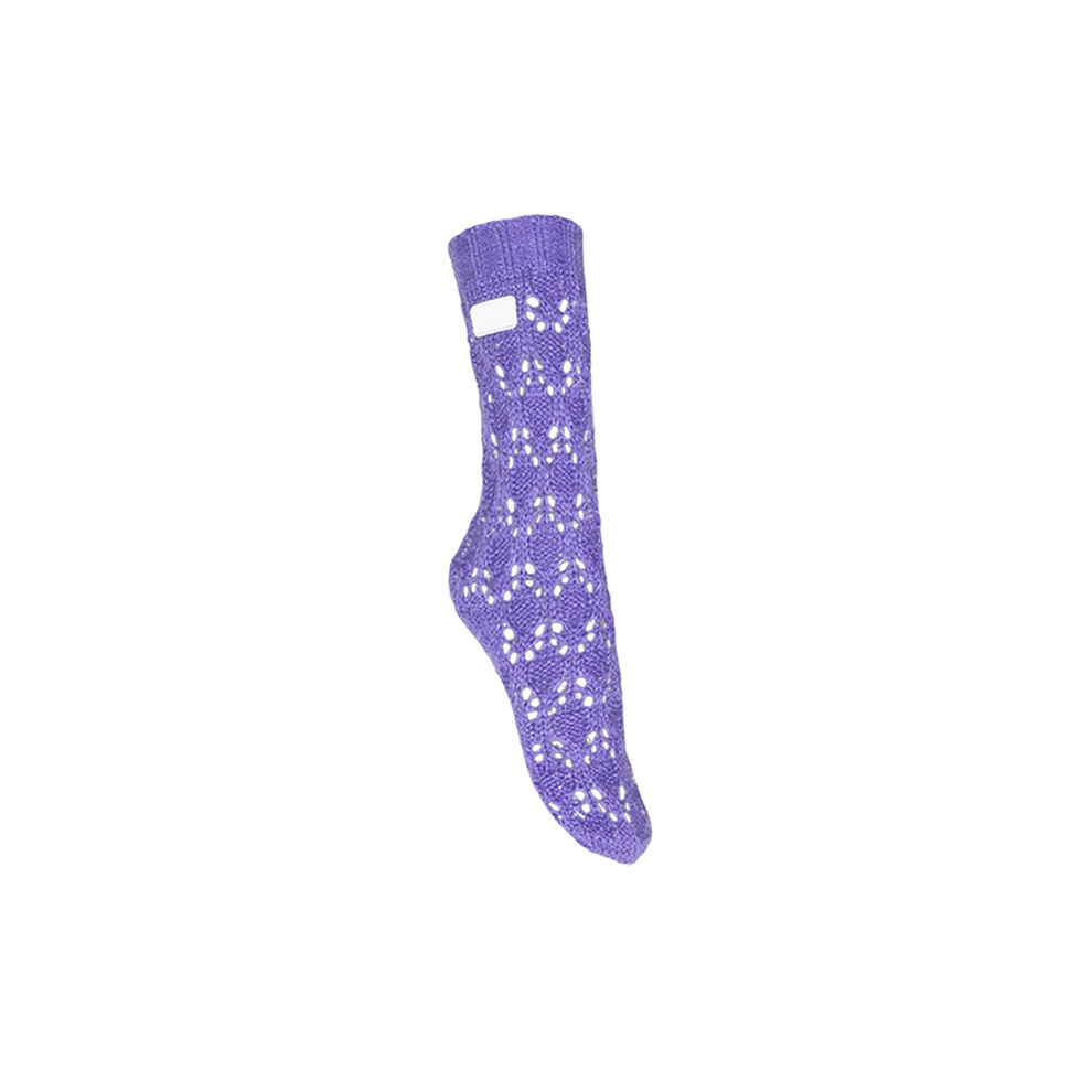 ANCIENT POP LINE - GRANDMA KNIT LOOSE SOCKS /VIOLET