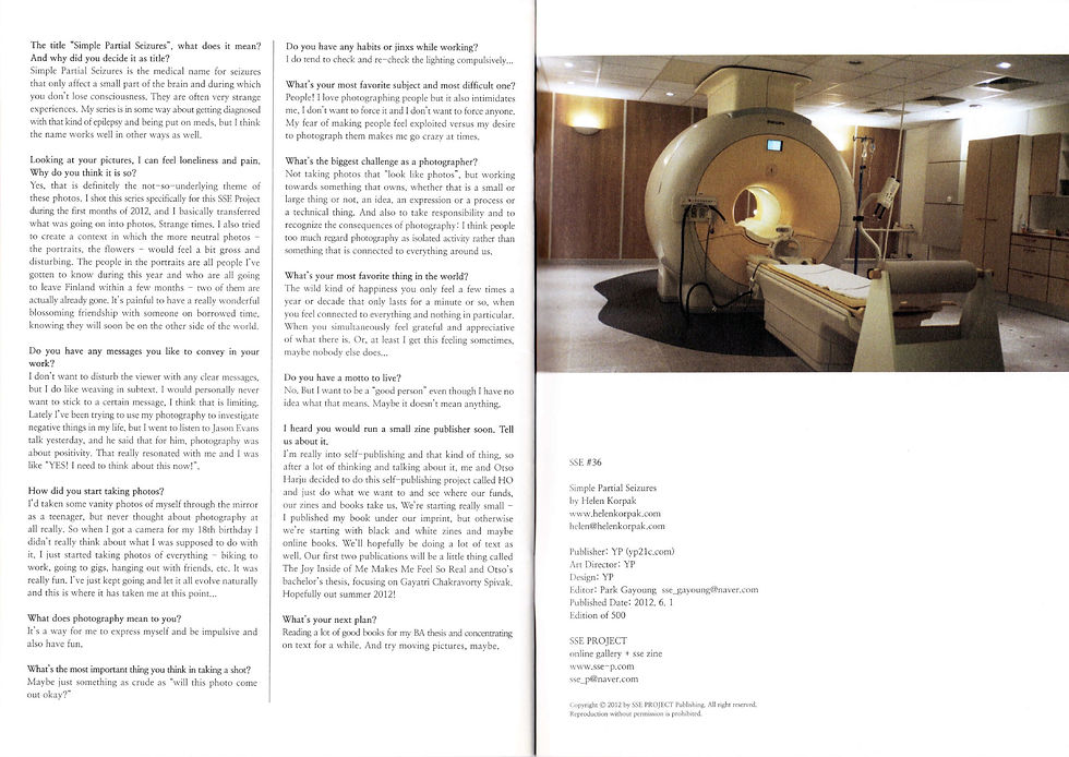 Thumbnail: HELEN KORPARK ​​​- ZINE SIMPLE PARTIAL SEIZURES