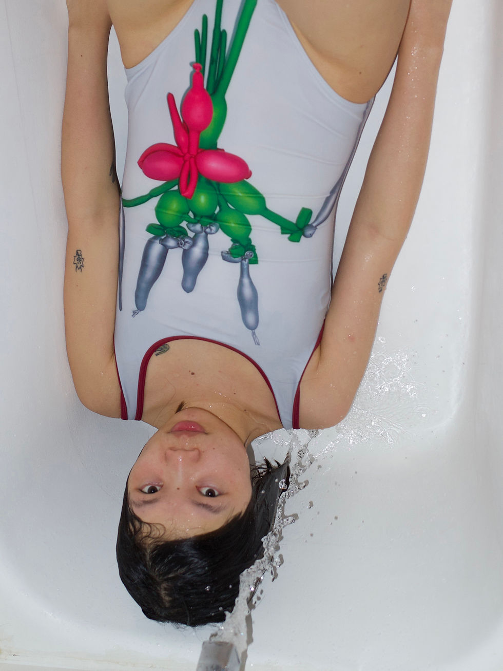 Thumbnail: ANCIENT POP LINE - FLOWER SHOP SWIMSUIT w STAR CLUTCH