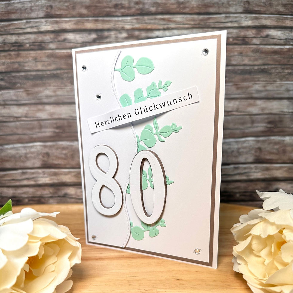 Miniaturbild: handgemachte Geburtstagskarte 80. Geburtstag