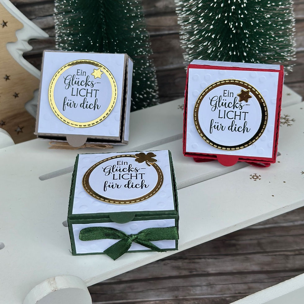 Kleines Weihnachtsgeschenk - Glückslicht mit Spruch
