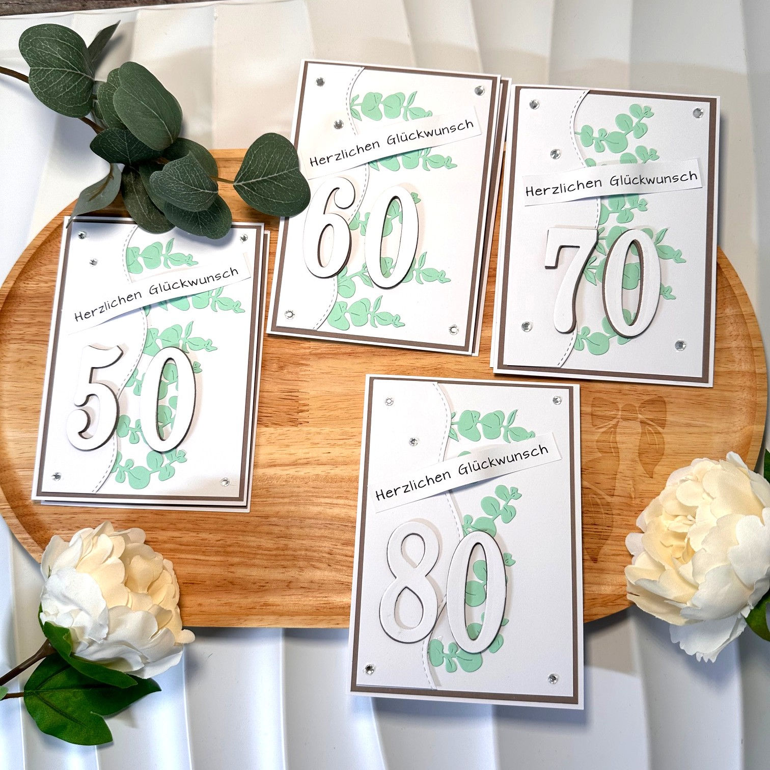 handgemachte Geburtstagskarte runder Geburtstag