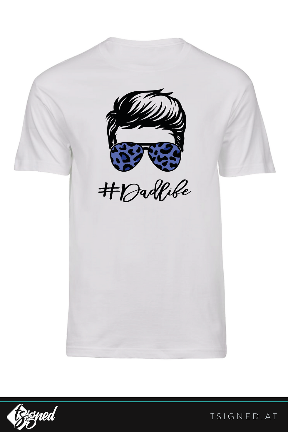 Miniaturbild: weisses Herren Tshirt mit dem Aufdruck Dadlife und Gesicht mit Sonnenbrille