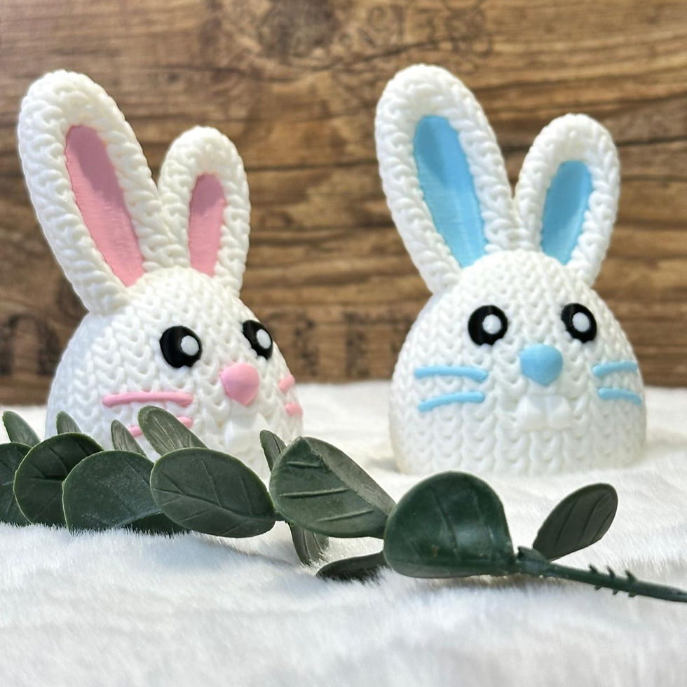 Miniaturbild: Niedlicher Osterhase in Strickoptik -  Geschenkidee für Ostern