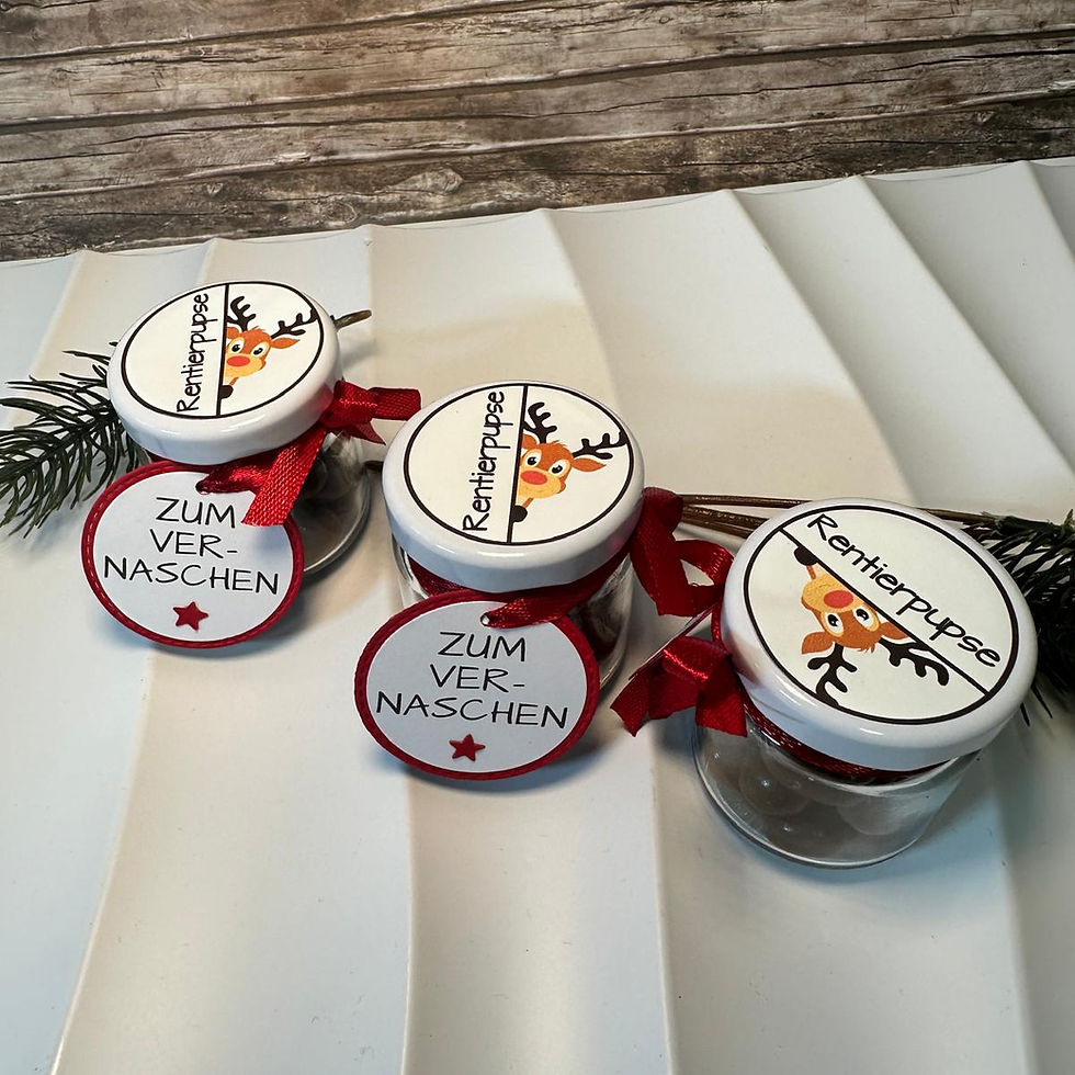 Rentierpupse – süßes Weihnachtsglas mit Schokolade & Humor