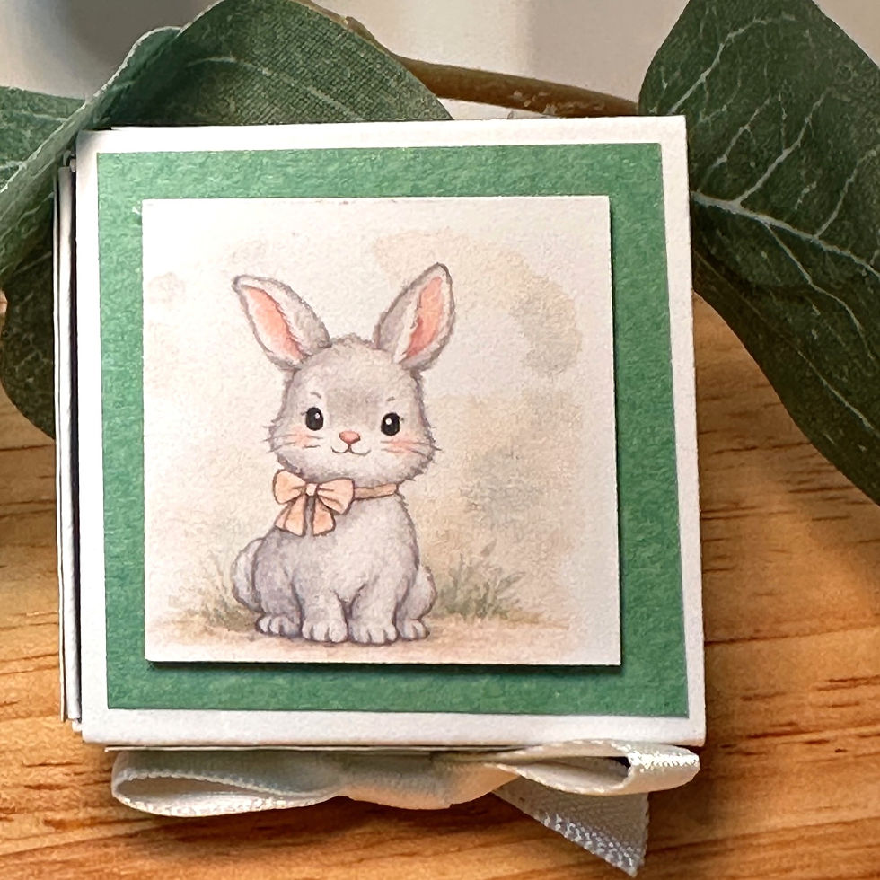 Miniaturbild: Handgemachte Oster-Schiebebox mit Häschen – kleines Ostergeschenk