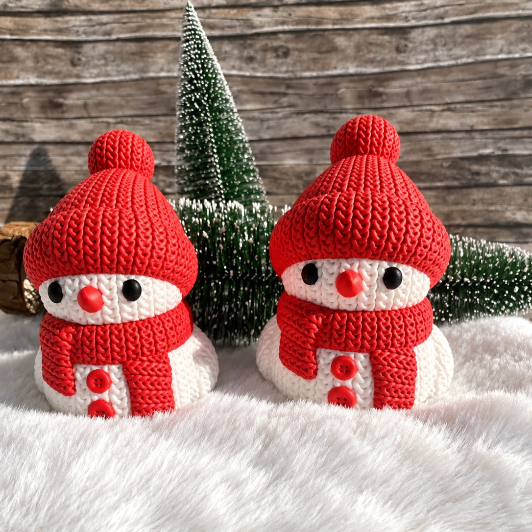 Schneemann Deko in Strickoptik – ein kleines Weihnachtsgeschenk