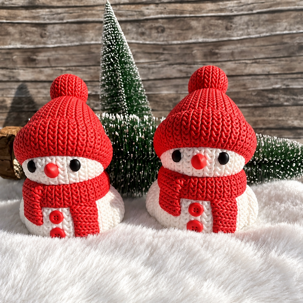 Miniaturbild: Schneemann Deko in Strickoptik – ein kleines Weihnachtsgeschenk