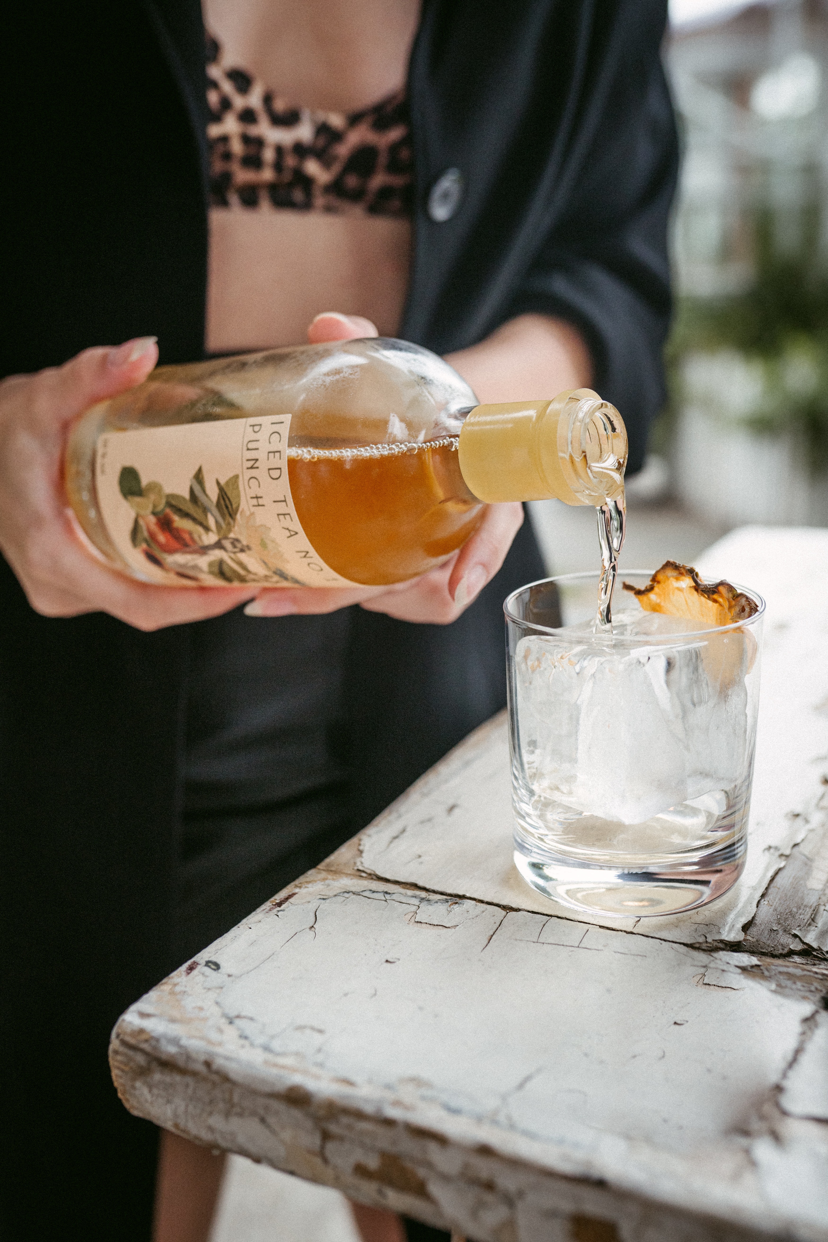 Pouring a nutritious drink made with soya dietary fiber