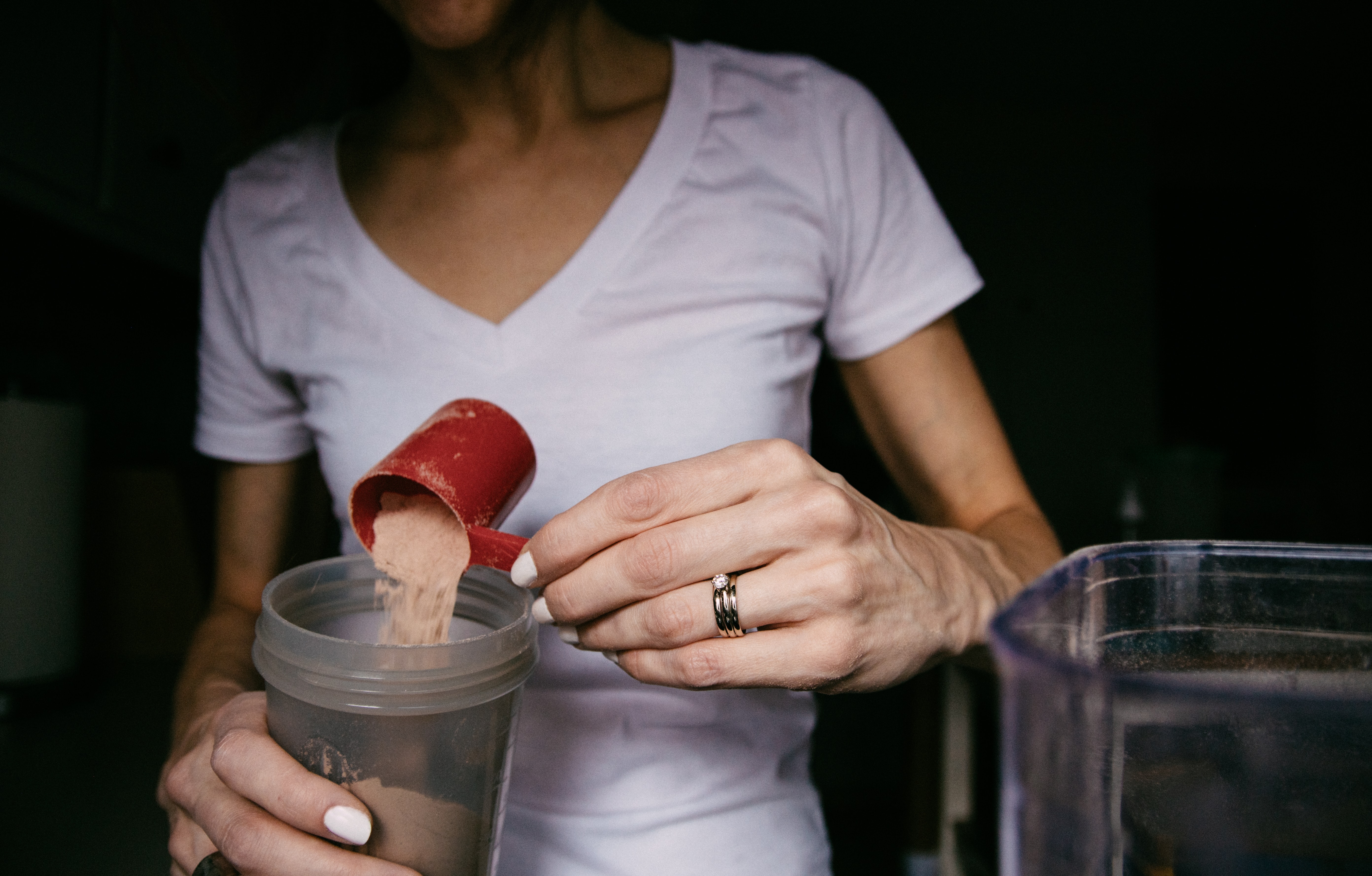 High-quality soy protein powder in a bowl