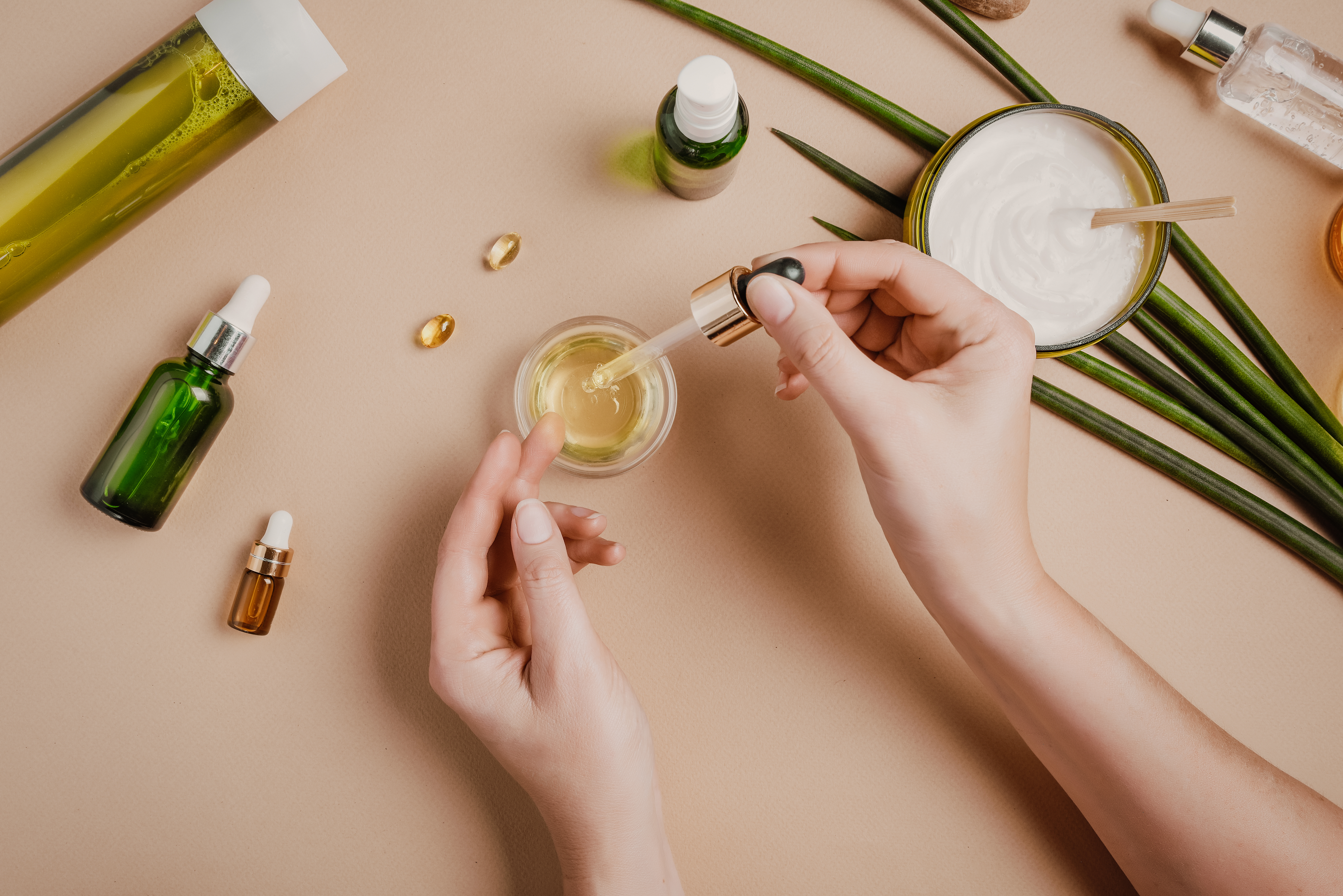 Close-up of hands interacting with Prowise India's soya dietary fiber-infused beauty products