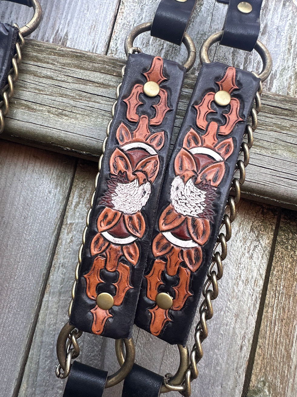 Thumbnail: HAND TOOLED BOOT STRAPS