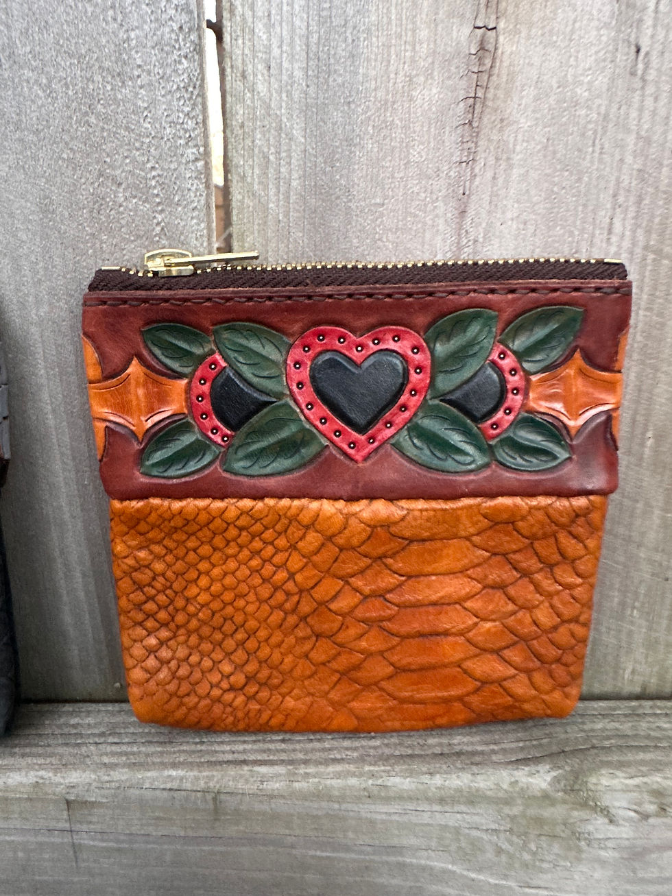 Thumbnail: HAND TOOLED ZIP POUCH