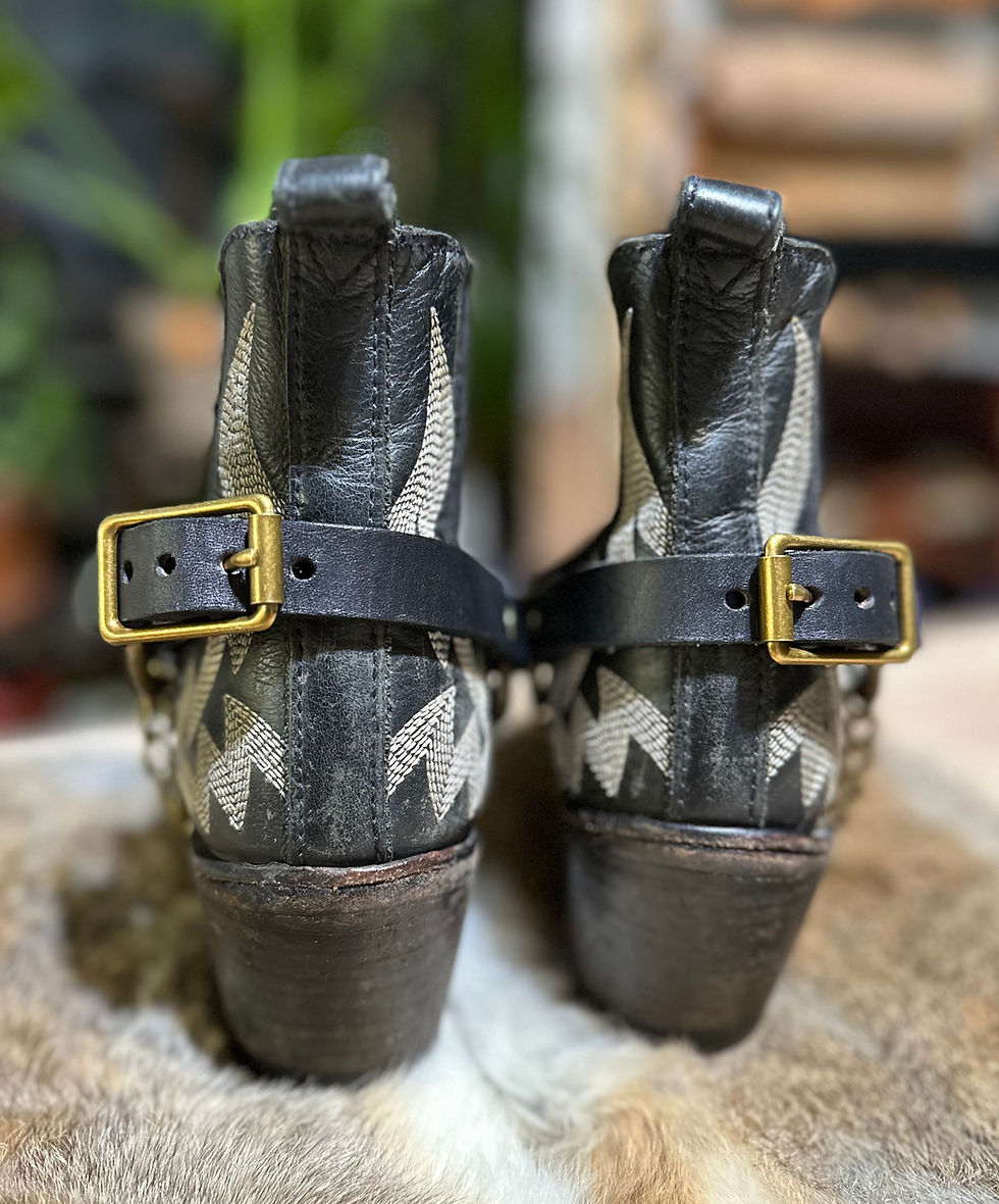Thumbnail: TWO TONE HEART BOOT STRAPS