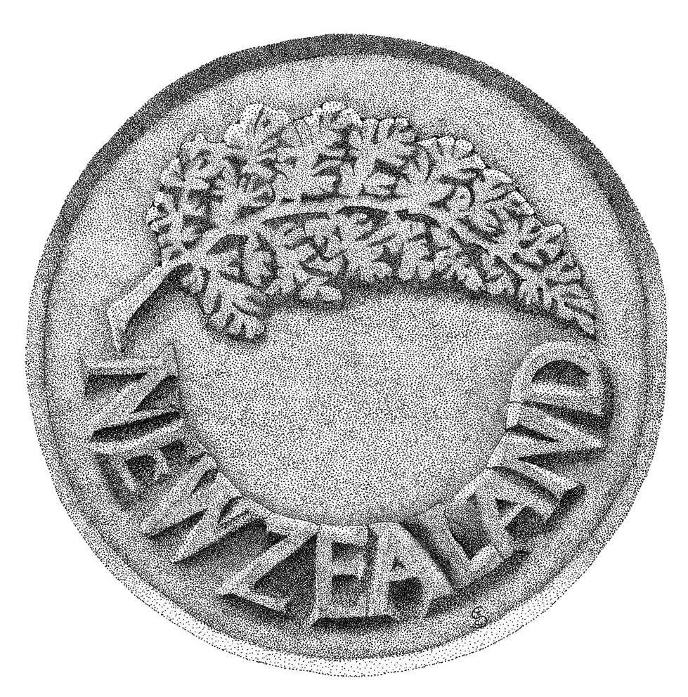 Badge found on the graves of New Zealand ANZACs who fell during WWI