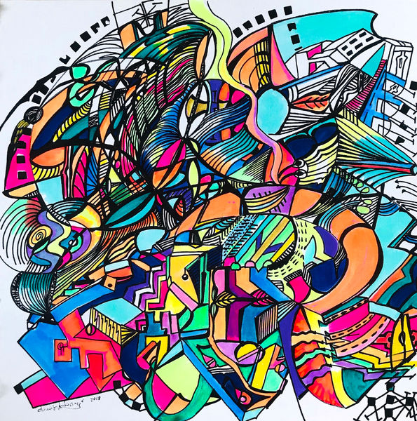 in resonance with FEMINITY | Marker on canvas