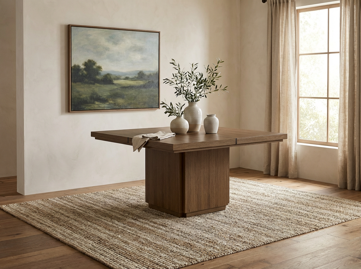 The Scholar | Modern Square Pedestal Dining Table