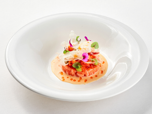 Elegant inflight presentation private aviation fine dining