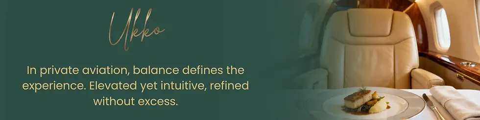 In private aviation, balance defines the experience. Elevated yet intuitive, refined without excess.