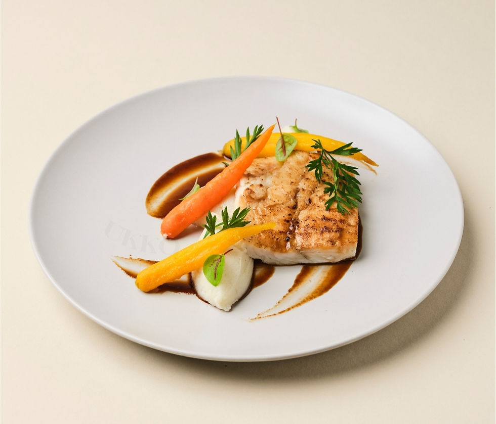 Turbot fillet with roasted vegetables