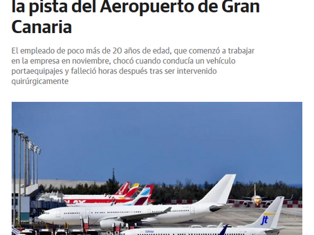 Muere un trabajador de handling en Gran Canaria. Una nueva víctima de un modelo productivo que pone en riesgo la vida de las personas trabajadoras.