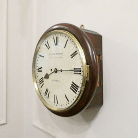 Georgian mahogany wall clock by James Murray of London with twin fusee movement striking on a bell