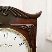 Georgian antique library clock by Bush of London