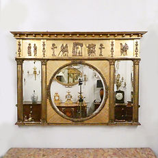Victorian antique rectangular gilt wall mirror in the Regency style