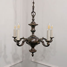 Edwardian bronzed chandelier attribuuted to G.E.C
