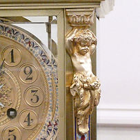 French antique onyx and champleve mantel clock