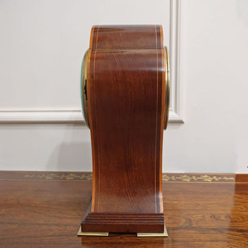 antique French mahogany Art Nouveau mantel clock white white enamel dial and eight day movement striking on a gong