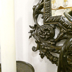 Pair of French late 19th century bronze antique girandole wall sconces
