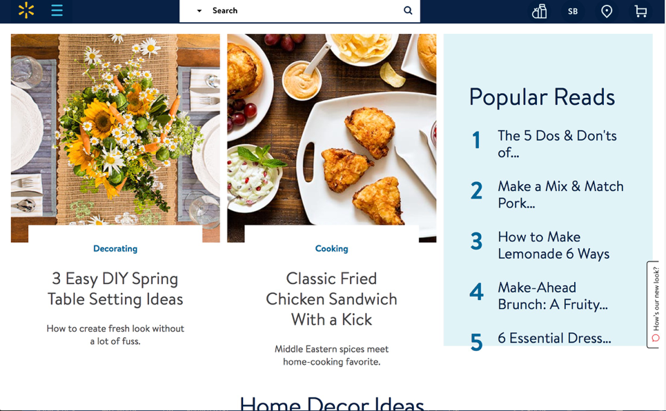 Walmart.com redesign