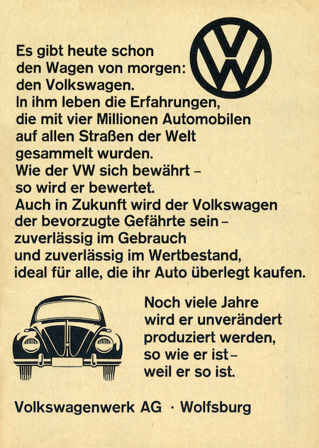 Akzidenz Grotesk in a Volkswagen Ad