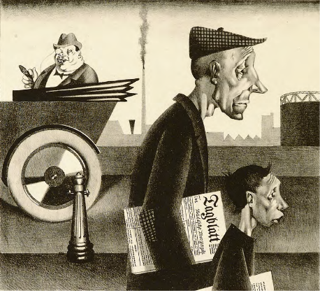 Georg Scholz. “Newspaper Carriers,” 1921.