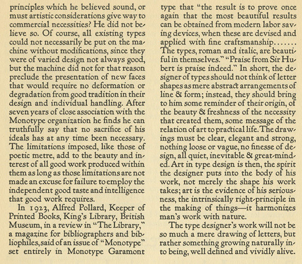 The third page of Goudy's essay on type design