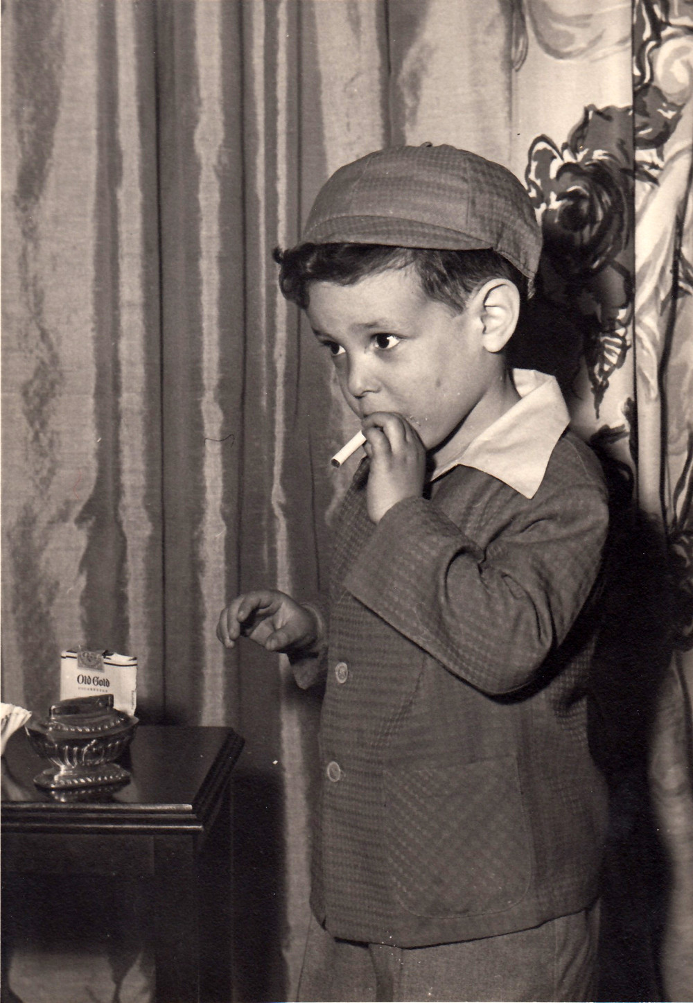 A boy smoking a cigarette