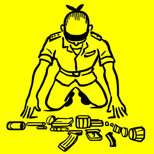Design and Violence animated gifs: As part of MoMA's Design & Violence series, Christoph Niemann created these animated gifs that change war into games.