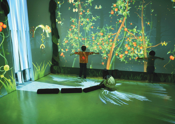 Kids flocked to the “Funky Forest” exhibit, which empowered them to create trees using their bodies.