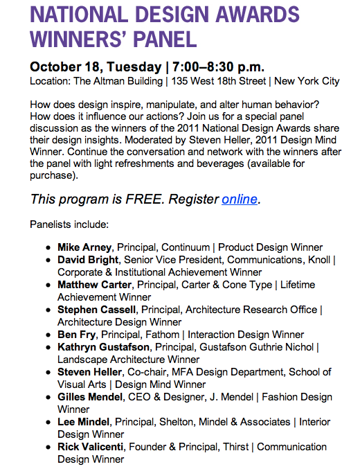 National Design Awards Panel