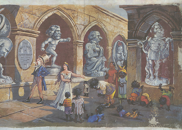 “Columbia and Jonathan At Home.” This represents the marriage of liberty and Jonathan (Uncle Sam) and the problems and betes noir that Nast found in the media.