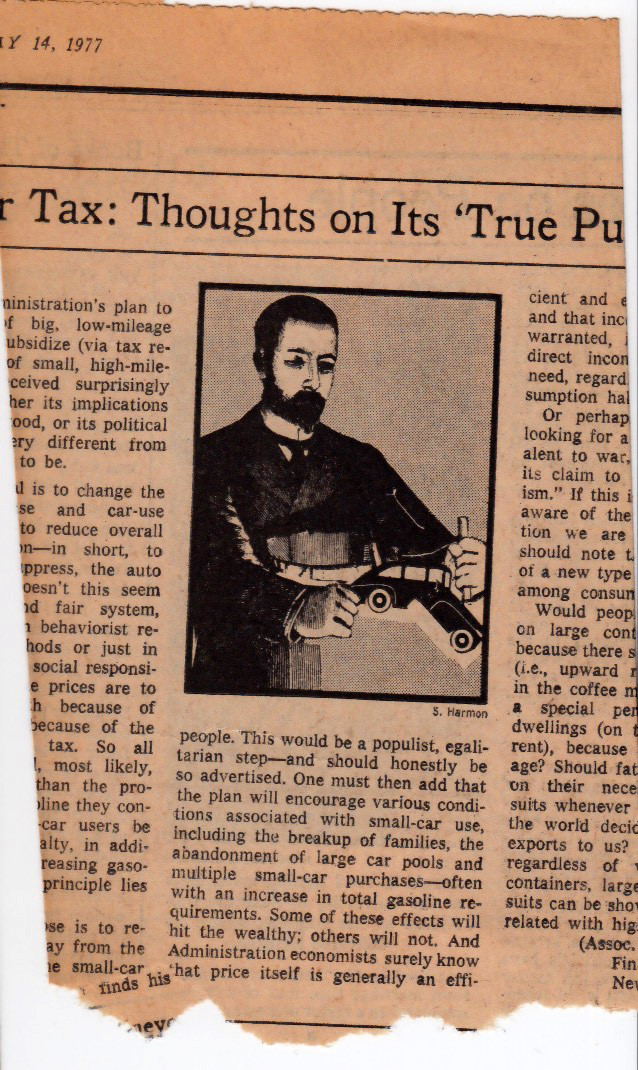 Printer’s proof on newsprint of an OpEd illustration using engraving and icon from a book of “sign-symbol” clip-art