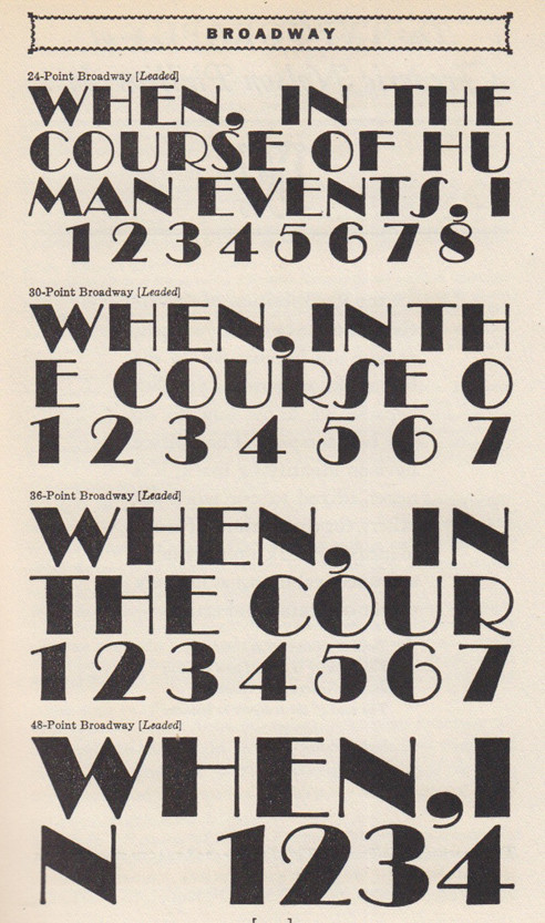Broadway Art Deco typeface