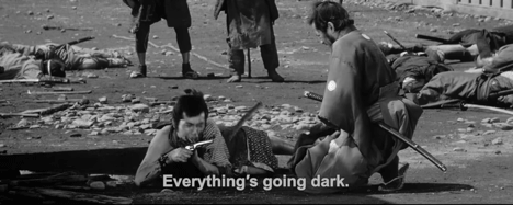 Stills from Akira Kurosawa’s 1961 film Yojimbo, another inspiration to painter Jinn Bronwen Lee.