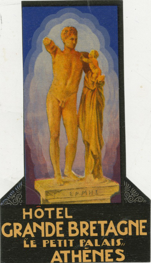 grande bretagne Hotel luggage label