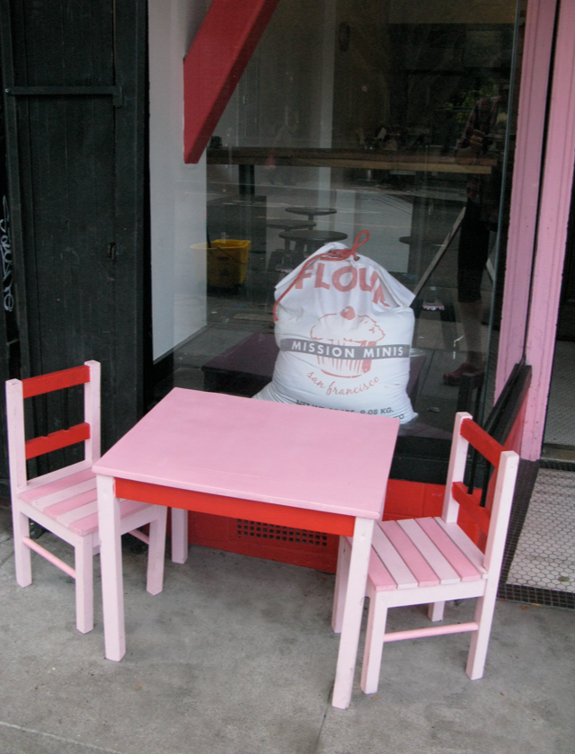 mini table and chairs in front of Mission Minis SF, design by Antlre Inc.