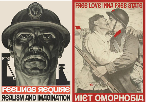 digitally manipulated Soviet propaganda posters