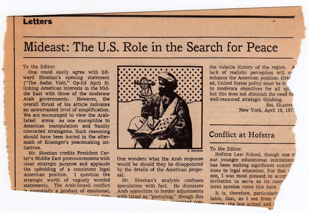 Printer’s proof on newsprint of an OpEd illustration using engraving and icon from a book of “sign-symbol” clip-art
