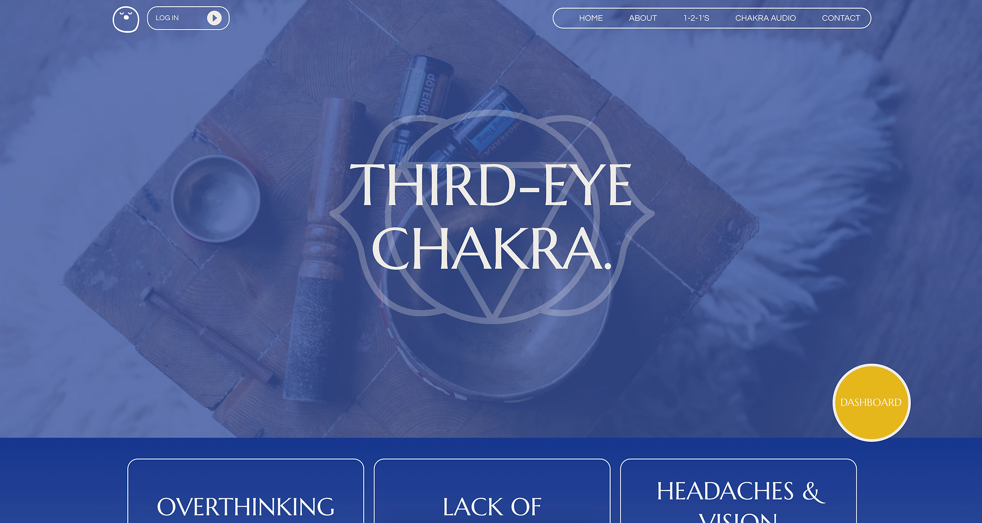 Third-eye chakra how page with buttons
