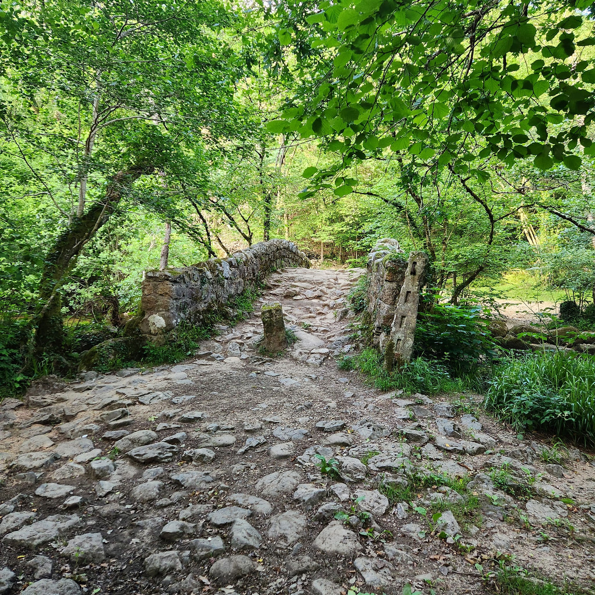 cobbled stones over a bridge